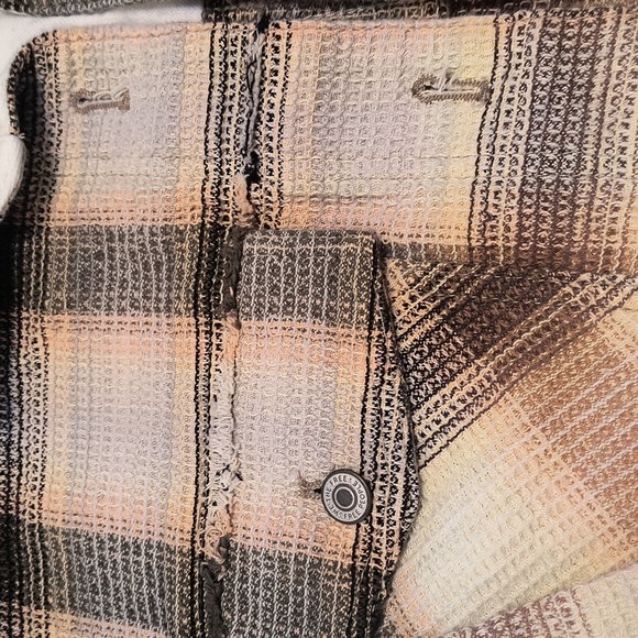 Free people Anneli Plaid Shirt Jacket Sz Small - Picture 4 of 9